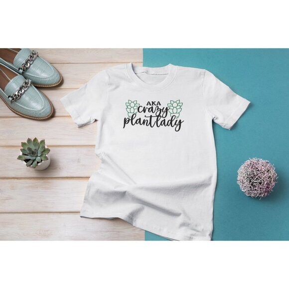 AKA Crazy Plant Lady Crew neck T-Shirt - Picture 1 of 2